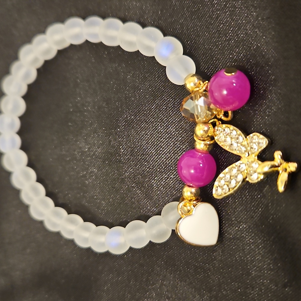 Butterfly and Heart Charm Bracelet